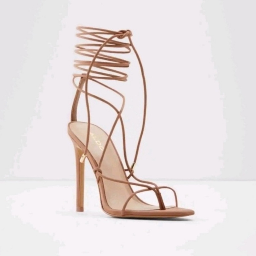 In search for Aldo Women's Strappy Tan Heels